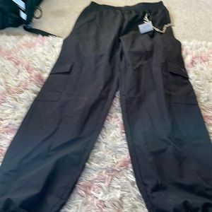 black romwe slick pants